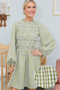 NURSING COLLECTION: Cherish Every Moment Olive Gingham Dress
