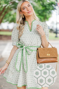 Classy Intentions Green Medallion Dress