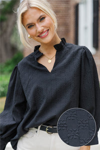 Believe What You See Black Blouse