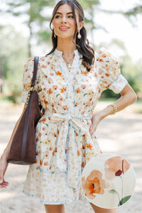 Feels Like Home Cream Floral Dress
