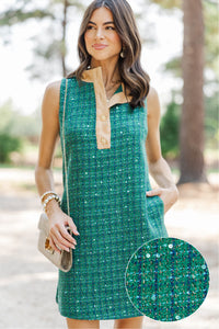 Timeless Piece Green Tweed Dress