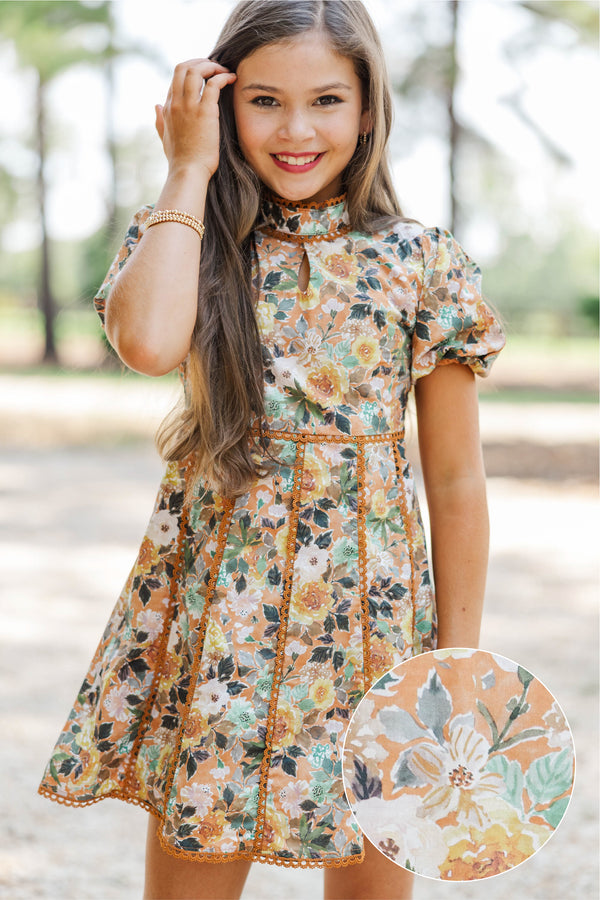 Girls: Style Archive Orange Floral Dress