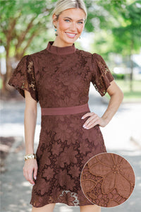Flourish In Style Brown Crochet Dress
