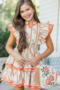 Girls: The Brinley Brown Ditsy Floral  Dress