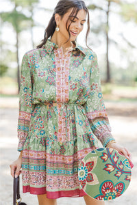 Boarding Pass Olive Floral Dress