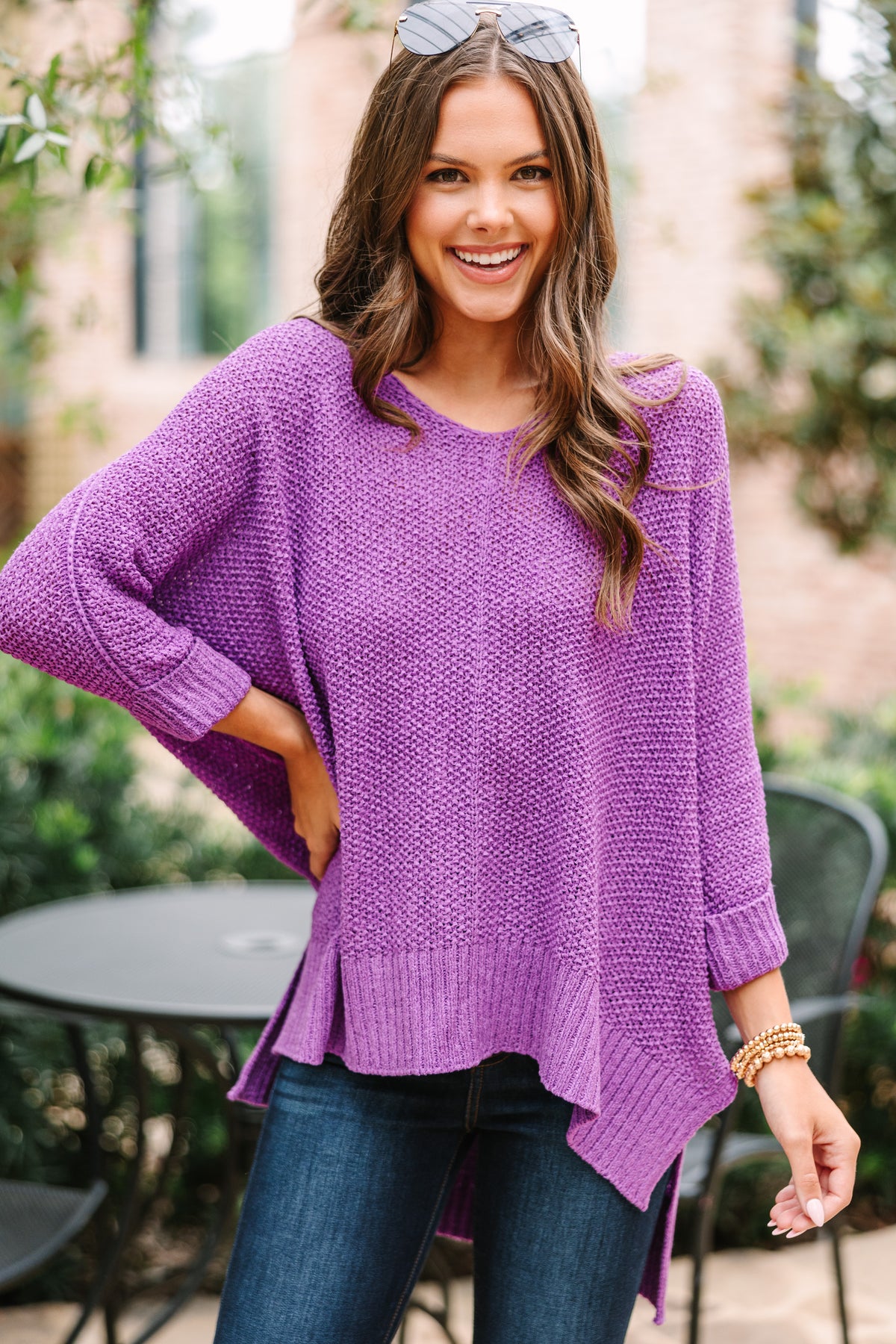 Cute Lilac Purple Oversized Sweater - Women's Sweaters – Shop the Mint