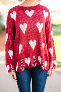 Sweet Sassy Red Heart Print Sweater - Valentine's Day Sweater – Shop the  Mint