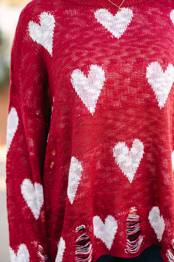 Precious Ivory and Red Heart Sweater - Cute Women's Sweaters – Shop the Mint