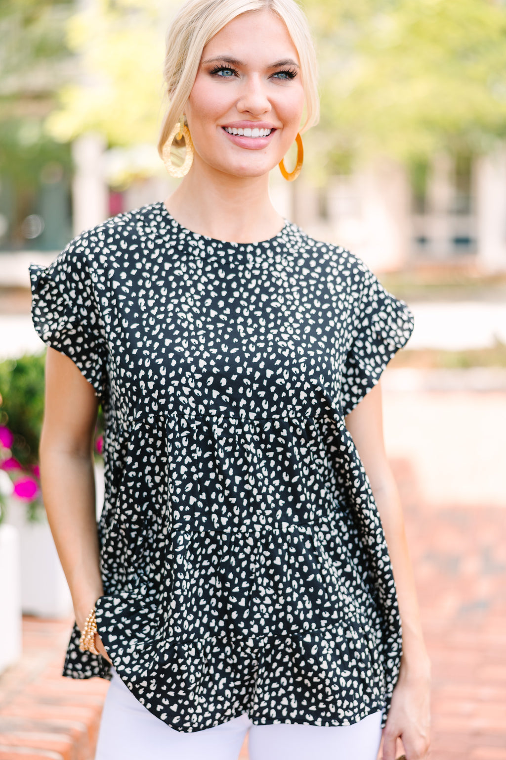 Precious Black Leopard Babydoll Top - Tiered Top – Shop the Mint