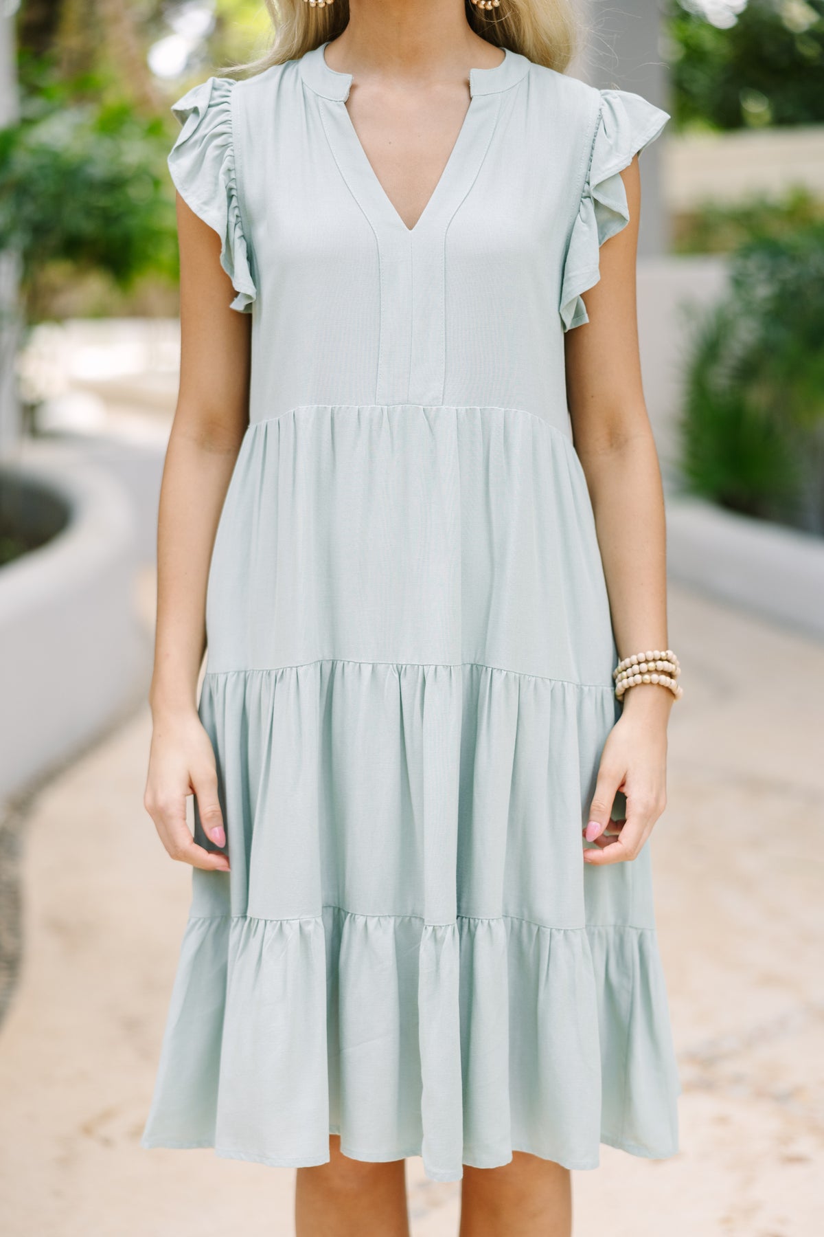 Make It Your Own Sage Green Tiered Dress Shop the Mint