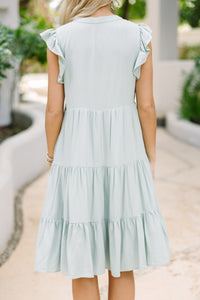 Make It Your Own Sage Green Tiered Dress