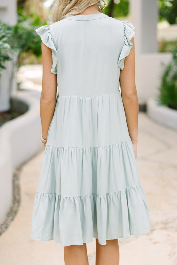 Make It Your Own Sage Green Tiered Dress Shop the Mint