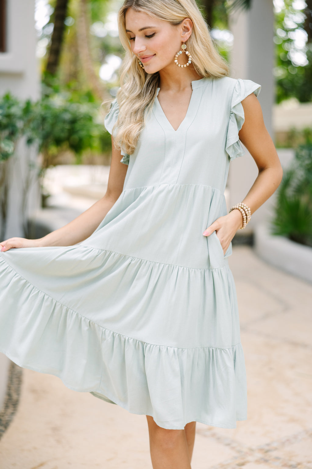 Make It Your Own Sage Green Tiered Dress, X-Large - The Mint Julep Boutique | Women's Boutique Clothing Make It Your Own Sage Green Tiered Dress, X-Large - The Mint Julep Boutique | Women's Boutique Clothing