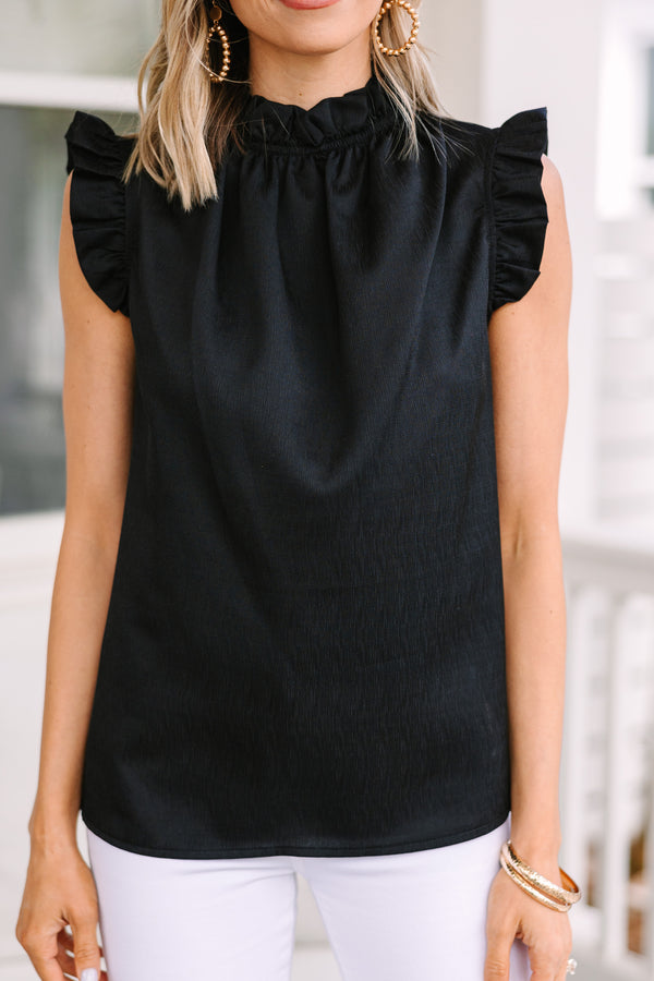 Classy Chic Black Tank - Ruffled Tank – Shop the Mint