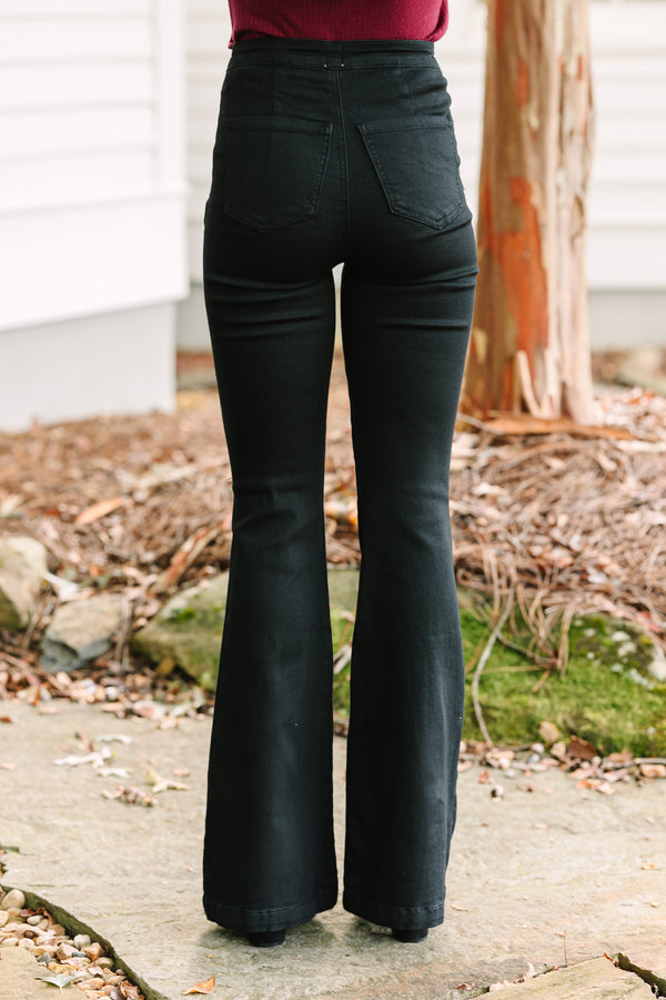 Black Distressed Bell Bottom Jeans – Top Knot Fashion