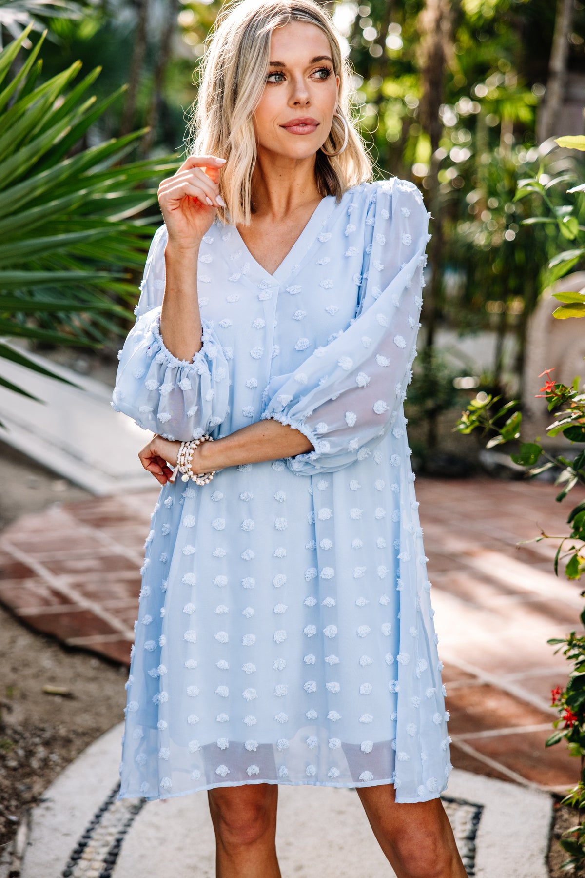 sky blue women's dress Good To Know Swiss Dot Shift – Shop the Mint LowStock:42188706938931 Size:LC so please allow us Royal blue and silver