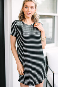 Comfy Black Striped T-shirt Dress - Casual House Dresses for Women Shop the Mint Comfy Black Striped T-shirt Dress - Casual House Dresses for Women Shop the Mint