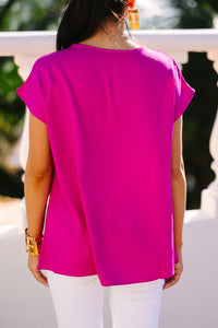 The Catie Cap Sleeve Crop Top- Viva Magenta – Vogue Society