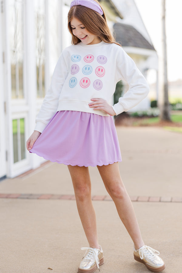 Girls: The Brandy Lavender Purple Scalloped Skort