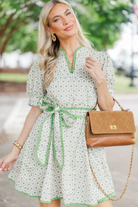 Classy Intentions Green Medallion Dress