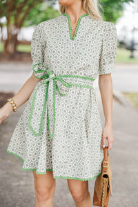 Classy Intentions Green Medallion Dress