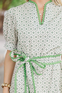 Classy Intentions Green Medallion Dress
