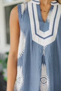 The Good Life Blue Medallion Midi Dress