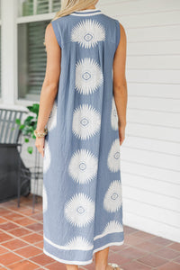The Good Life Blue Medallion Midi Dress