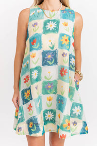 The One That Works Green Floral Dress