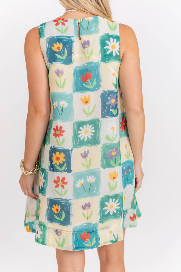 The One That Works Green Floral Dress