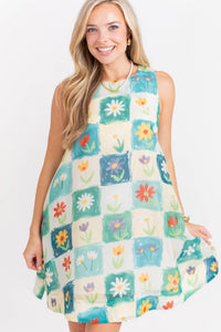 The One That Works Green Floral Dress
