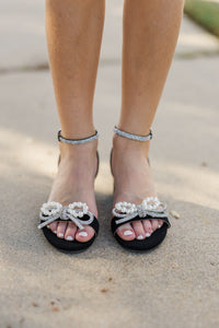 Girls: The Lyla Black Bow Sandals