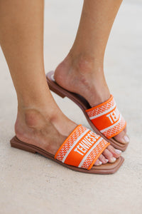 Walk On Orange Tennessee Slide Sandals