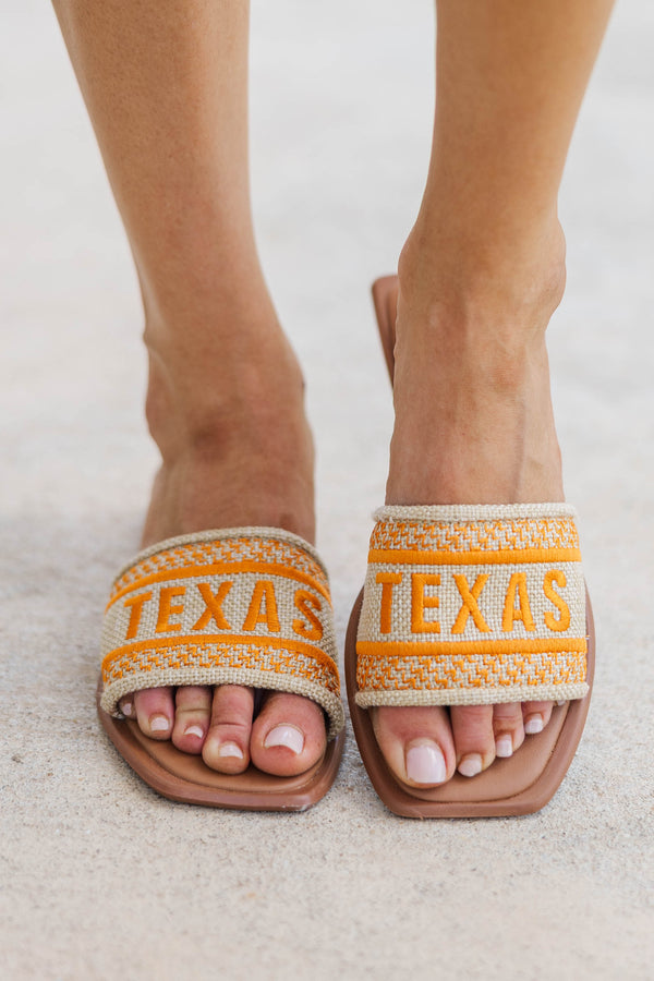 Walk On Orange Texas Slide Sandals