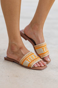 Walk On Orange Texas Slide Sandals