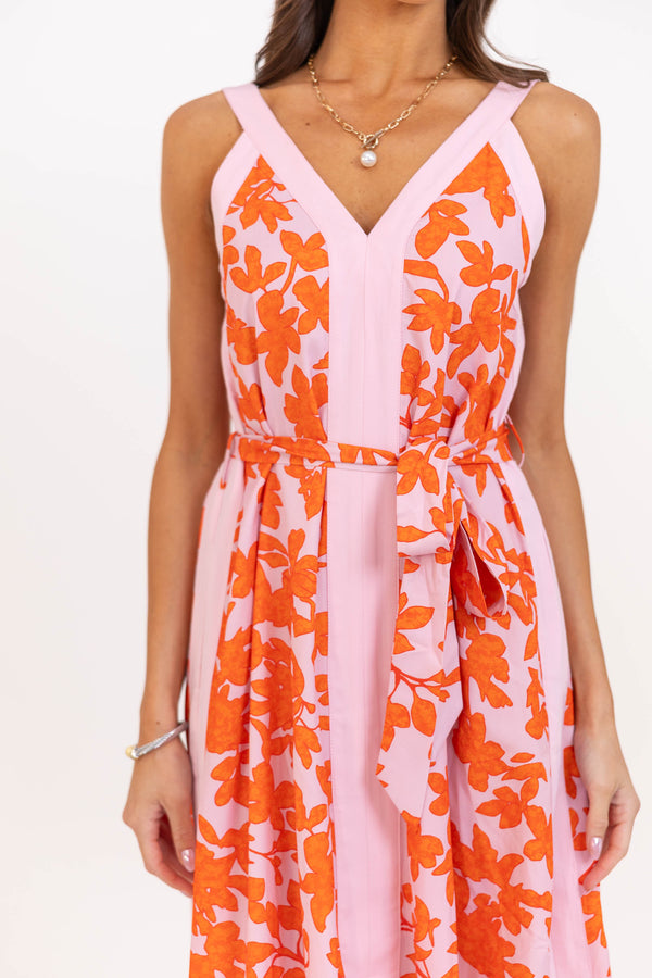 South Florida Sun Orange Floral Dress