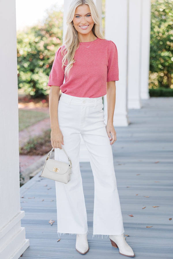 Crowd Pleaser Pink Short Sleeve Sweater