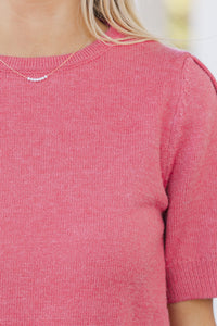 Crowd Pleaser Pink Short Sleeve Sweater