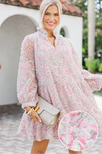 Always On My Mind Pink Floral Tulle Babydoll Dress