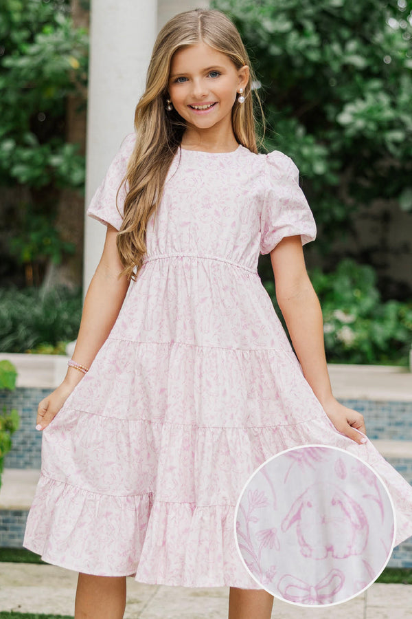Girls: All True Pink Toile Tiered Dress, (7/8) - The Mint Julep Boutique Girls: All True Pink Toile Tiered Dress, (7/8) - The Mint Julep Boutique