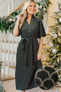 Holiday Socialite Green Velvet Midi Dress