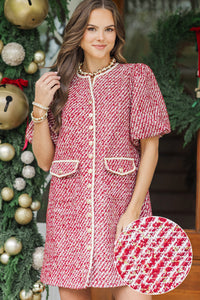 Dressed Well Red Tweed Dress