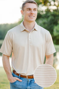 Mens: On Par Brown Striped Collared Shirt