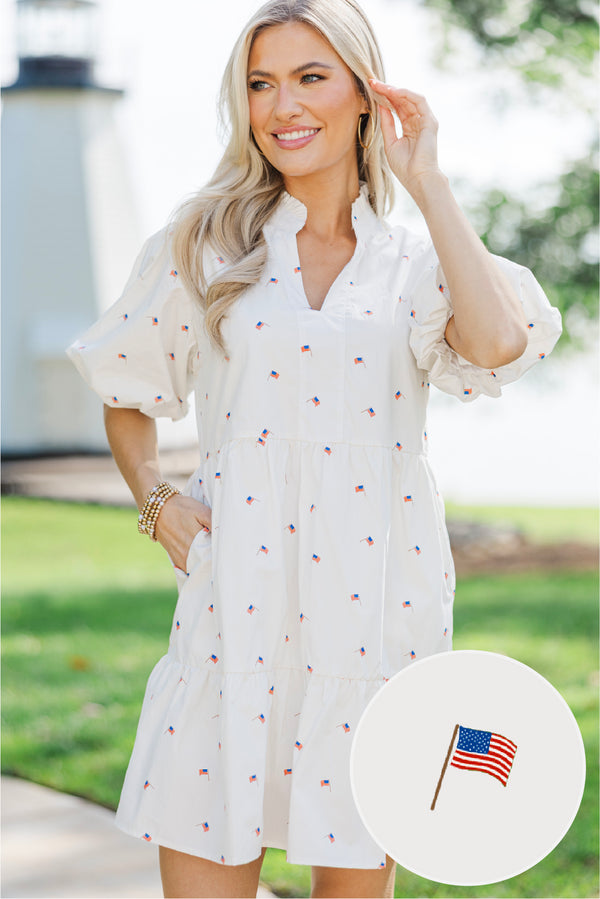 When You Know White Patriotic Babydoll Dress, Large - The Mint Julep Boutique When You Know White Patriotic Babydoll Dress, Large - The Mint Julep Boutique
