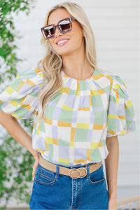 Pinch: Lovely Days Green Abstract Blouse