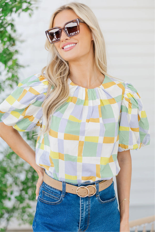Pinch: Lovely Days Green Abstract Blouse