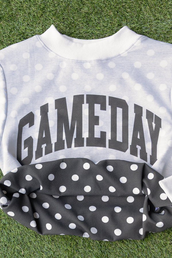 Girls: Best Friends Forever Black  Polka Dot Reversible Sweatshirt