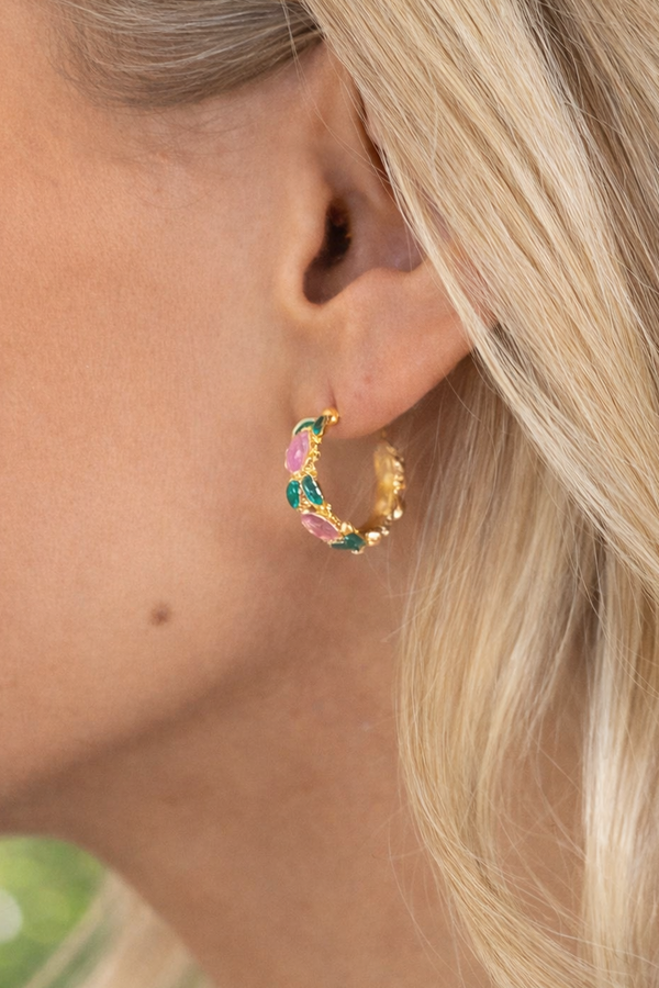 Must-Have Moment Gold Floral Hoop Earrings