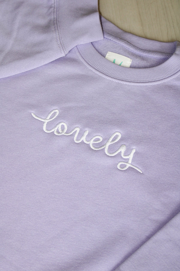 Girls: Isn't She Lovely Lavender Embroidered Sweatshirt