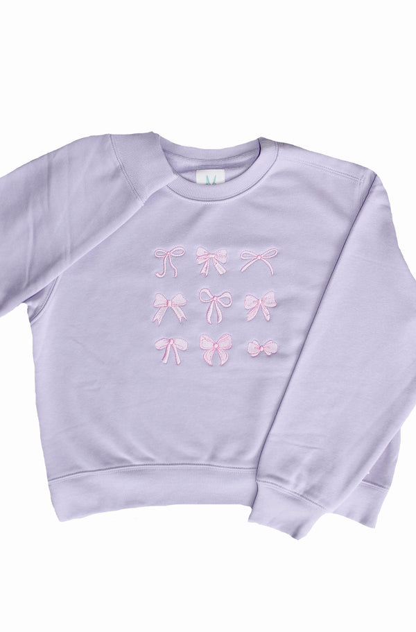 Girls: Pretty In Pink Lavender Purple Embroidered Sweatshirt